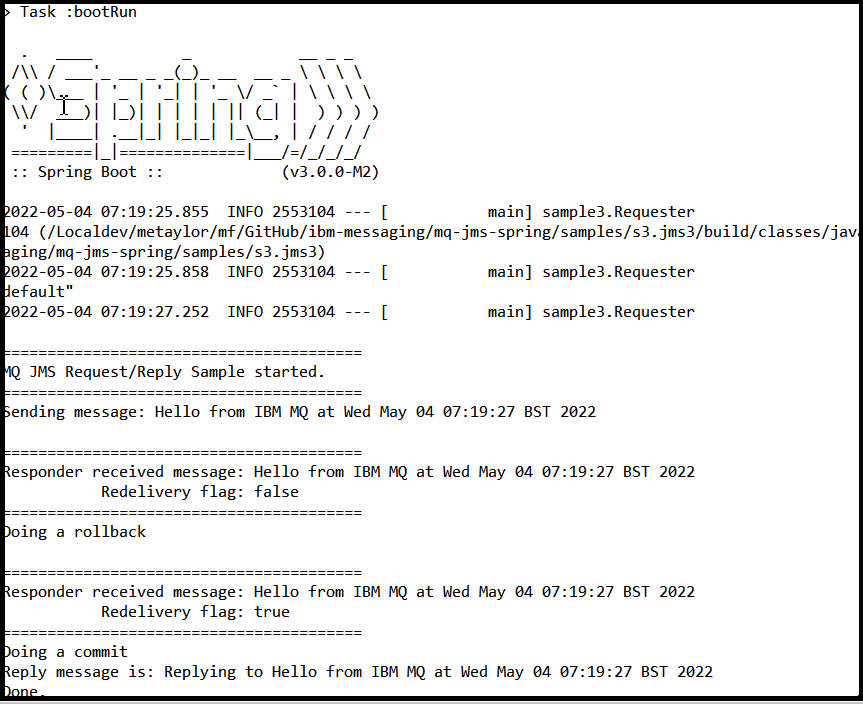 Spring boot ibm mq on sale configuration