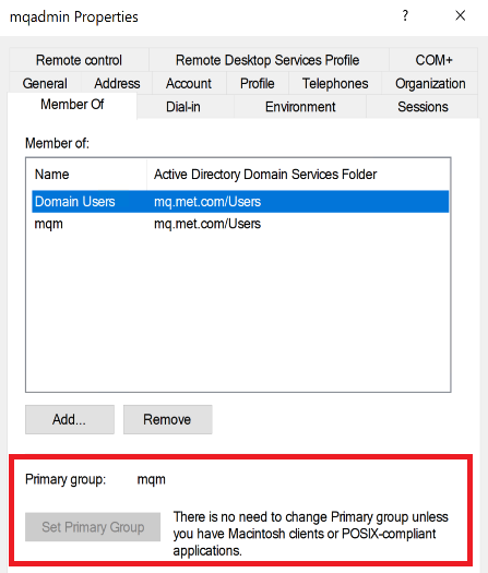 Setting primary group